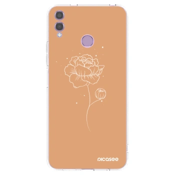 Picasee silikonowe przeźroczyste etui na Honor 8X - Peonies