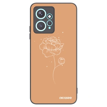 Picasee silikonowe czarne etui na Xiaomi Redmi Note 12 4G - Peonies
