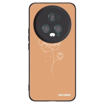 Picasee silikonowe czarne etui na Honor Magic5 Pro - Peonies