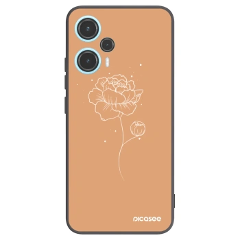 Picasee silikonowe czarne etui na Xiaomi Poco F5 - Peonies