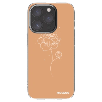Picasee silikonowe przeźroczyste etui na Apple iPhone 15 Pro - Peonies