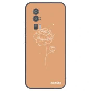 Picasee silikonowe czarne etui na Xiaomi Poco F5 Pro 5G - Peonies