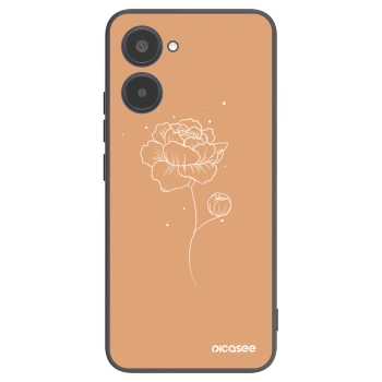 Picasee silikonowe czarne etui na Realme 10 4G - Peonies