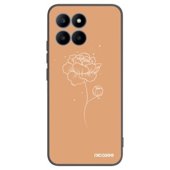 Picasee silikonowe czarne etui na Honor 70 Lite - Peonies
