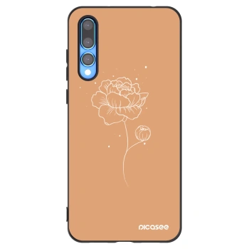 Picasee silikonowe czarne etui na Huawei P20 Pro - Peonies
