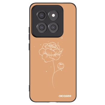 Picasee silikonowe czarne etui na Xiaomi 14 Pro - Peonies