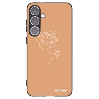 Picasee silikonowe czarne etui na Samsung Galaxy S24+ S926B 5G - Peonies