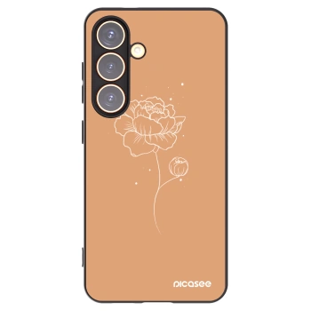 Picasee silikonowe czarne etui na Samsung Galaxy S24 S921B 5G - Peonies