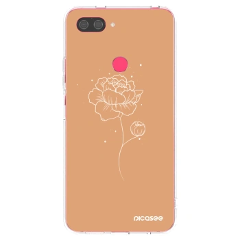 Picasee silikonowe przeźroczyste etui na Xiaomi Mi 8 Lite - Peonies