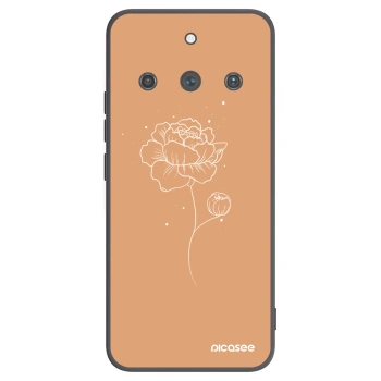 Picasee silikonowe czarne etui na Realme 11 Pro+ - Peonies
