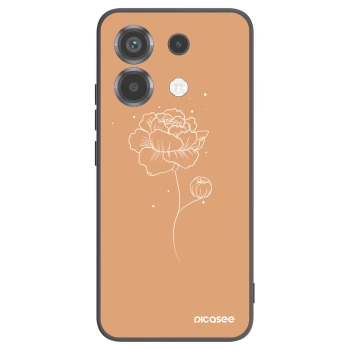Picasee silikonowe czarne etui na Xiaomi Poco X6 - Peonies