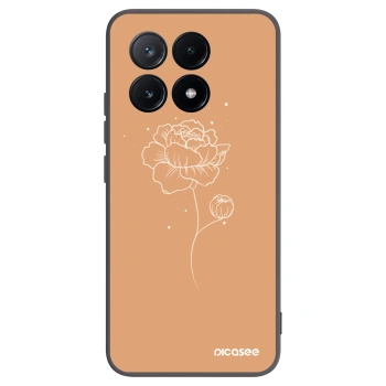 Picasee silikonowe czarne etui na Xiaomi Poco X6 Pro - Peonies