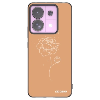 Picasee silikonowe czarne etui na Xiaomi Redmi Note 13 Pro 5G - Peonies