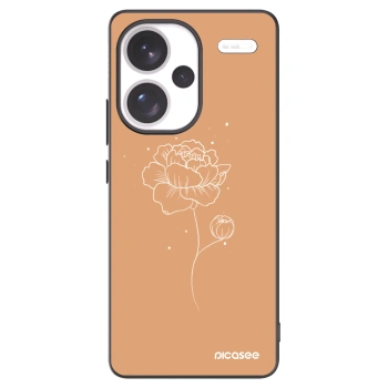 Picasee silikonowe czarne etui na Xiaomi Redmi Note 13 Pro+ 5G - Peonies
