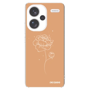 Picasee silikonowe przeźroczyste etui na Xiaomi Redmi Note 13 Pro+ 5G - Peonies