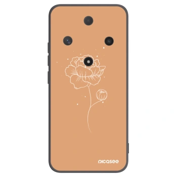 Picasee silikonowe czarne etui na Honor Magic6 Lite 5G - Peonies
