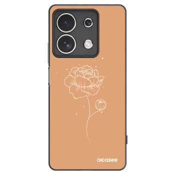 Picasee silikonowe czarne etui na Xiaomi Redmi Note 13 4G - Peonies