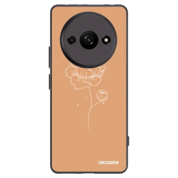 Picasee silikonowe czarne etui na Xiaomi Redmi A3 - Peonies