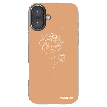 Picasee silikonowe przeźroczyste etui na Apple iPhone 16 Plus - Peonies