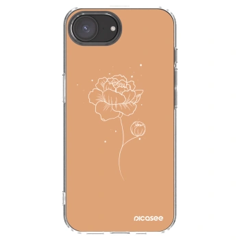 Picasee silikonowe przeźroczyste etui na Apple iPhone 16e - Peonies