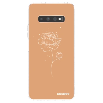 Picasee silikonowe przeźroczyste etui na Samsung Galaxy S10 Plus G975 - Peonies