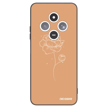 Picasee silikonowe czarne etui na Xiaomi Redmi 14C - Peonies