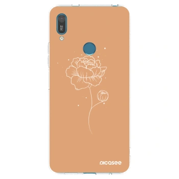 Picasee silikonowe przeźroczyste etui na Huawei Y7 2019 - Peonies
