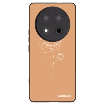 Picasee silikonowe czarne etui na Honor Magic7 Lite 5G - Peonies