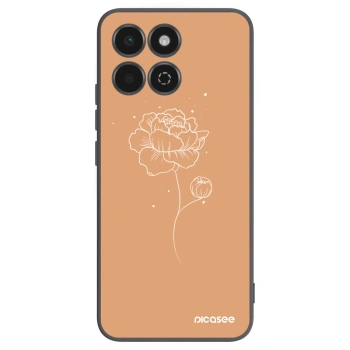 Picasee silikonowe czarne etui na Honor 200 Smart 5G - Peonies