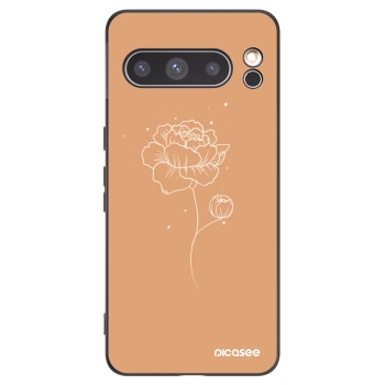 Picasee silikonowe czarne etui na Google Pixel 8 Pro - Peonies