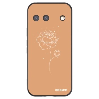 Picasee silikonowe czarne etui na Google Pixel 9 - Peonies