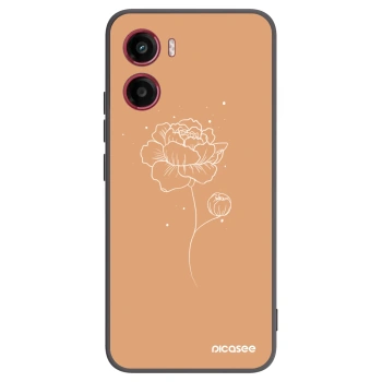 Picasee silikonowe czarne etui na Motorola Moto G05 - Peonies