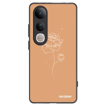Picasee silikonowe czarne etui na Vivo V50 Lite 5G - Peonies