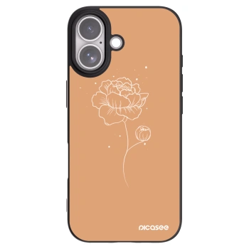 Picasee silikonowe czarne etui na Apple iPhone 17 - Peonies