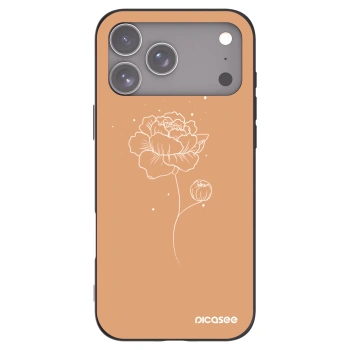 Picasee silikonowe czarne etui na Apple iPhone 17 Pro Max - Peonies