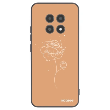 Picasee silikonowe czarne etui na Realme 12X - Peonies