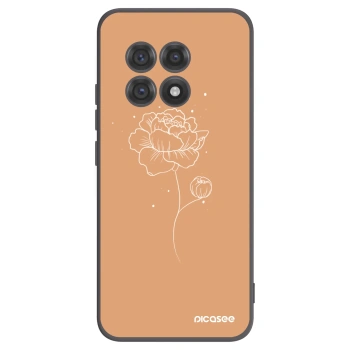 Picasee silikonowe czarne etui na OnePlus 13R 5G - Peonies