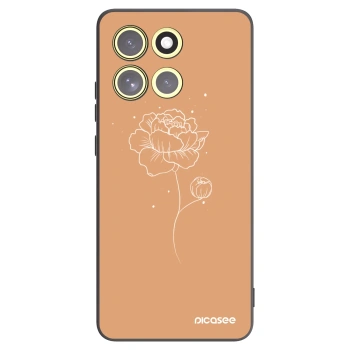 Picasee silikonowe czarne etui na Motorola Moto G86 5G - Peonies