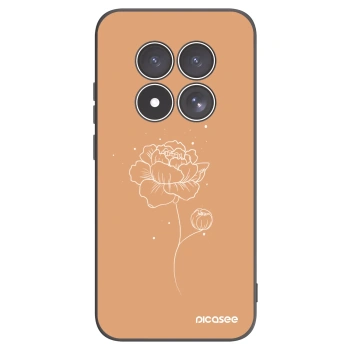 Picasee silikonowe czarne etui na Xiaomi Redmi Note 15 Pro 4G - Peonies