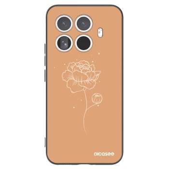 Picasee silikonowe czarne etui na Xiaomi 15T Pro - Peonies