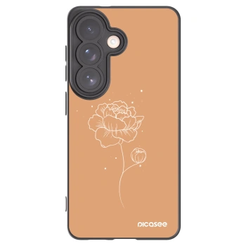 Picasee silikonowe czarne etui na Samsung Galaxy S26 - Peonies