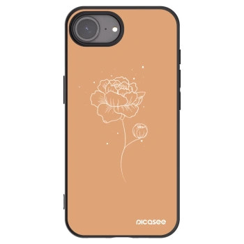 Picasee silikonowe czarne etui na Apple iPhone 17e - Peonies