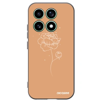 Picasee silikonowe czarne etui na Xiaomi 17 - Peonies