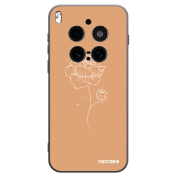 Picasee silikonowe czarne etui na Vivo X300 Pro - Peonies
