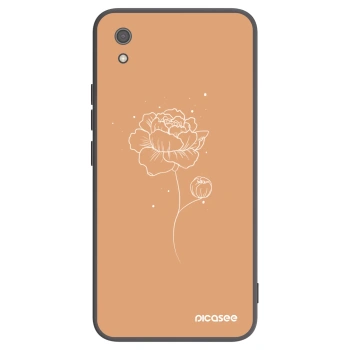 Picasee silikonowe czarne etui na Xiaomi Redmi 7A - Peonies