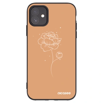 Picasee silikonowe czarne etui na Apple iPhone 11 - Peonies