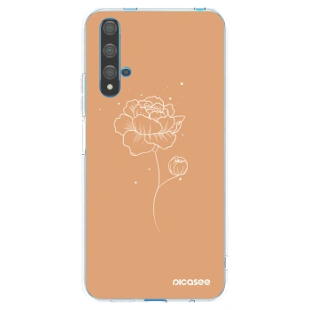 Picasee silikonowe przeźroczyste etui na Huawei Nova 5T - Peonies