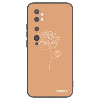 Picasee silikonowe czarne etui na Xiaomi Mi Note 10 (Pro) - Peonies