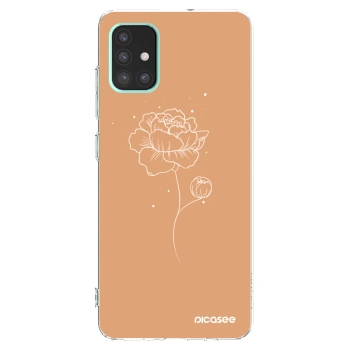 Picasee silikonowe przeźroczyste etui na Samsung Galaxy A51 A515F - Peonies