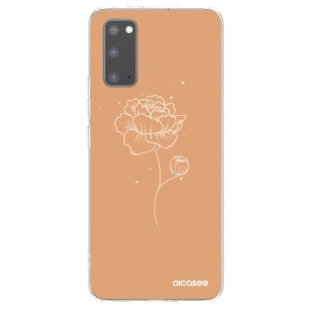 Picasee silikonowe przeźroczyste etui na Samsung Galaxy S20 G980F - Peonies
